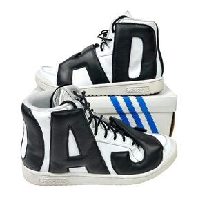 adidas Originals by Jeremy Scott JS LETTERS LEATHER Black White Size 10